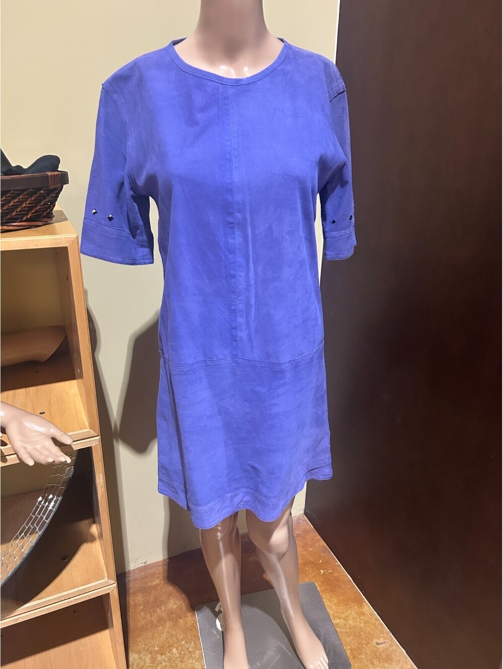 Victoria Victoria Beckham Purple 100% Suede Shift Dress US 6/ UK 10/ EU 38